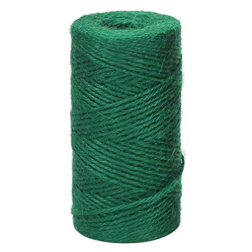 Image of Vivifying 328 Feet Green Garden Twine, Natural 2mm Jute Twine for Floristry, Bundling, Crafts, Chistmas Wrapping (Dark Green)
