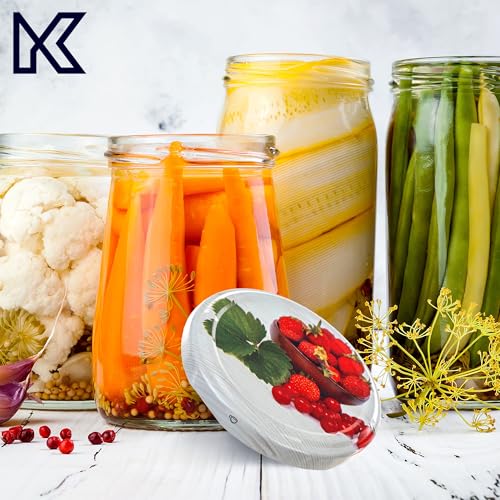 KADAX 50er Set Schraubdeckel TO66 ⌀ 66mm Sommerobst – Twist-Off Ersatzdeckel für 235-900ml Einmach- & Marmeladengläser… – Ansicht 6