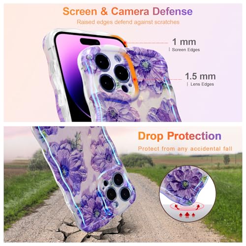 Coque iPhone 14 Pro antichoc violette pour éviter les chutes
