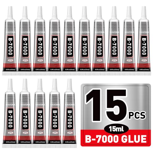 15 PCS 15ml B7000 Glue Clear with Precision Tip Bedazzling Glue Super Glues Rhinestone Glue for Nail Craft Glues Jewelry Making Nail Art DIY Makeup Shoes