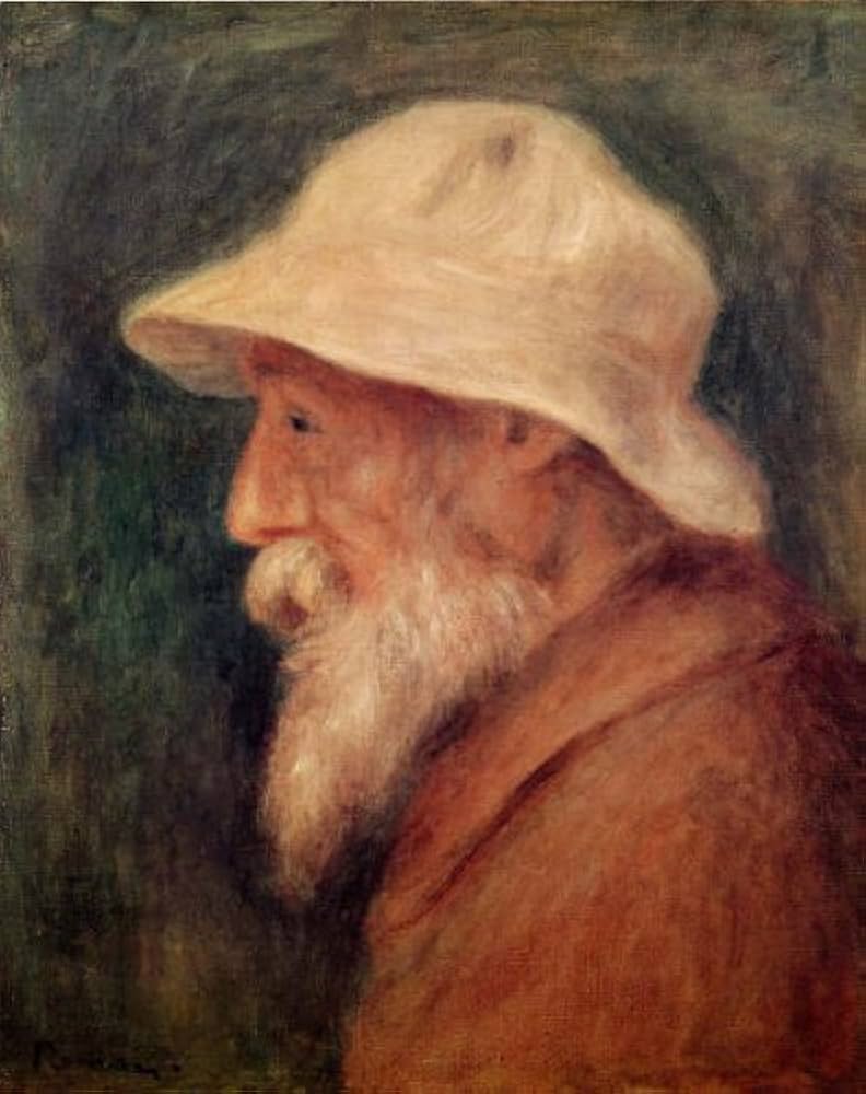 Amazon.co.jp: ルノワール・「白い帽子の自画像」 プリキャンバス複製