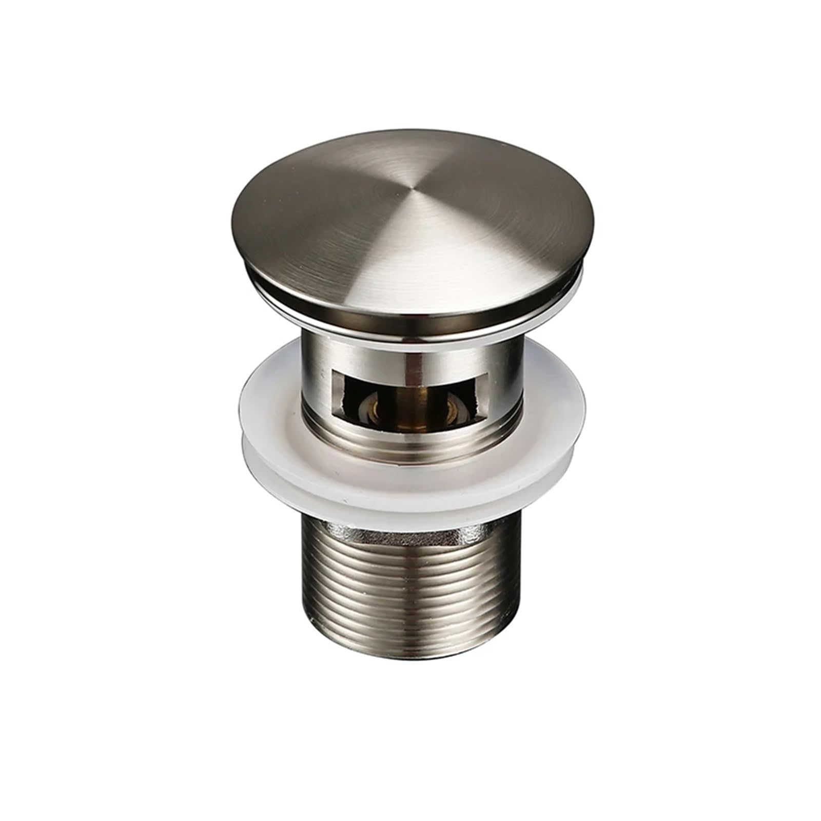 Sink Plug Brushed Stainless Steel Matt Bathroom Washbasin Sink Drainer Waste Bath Pop Up Hotel Basin