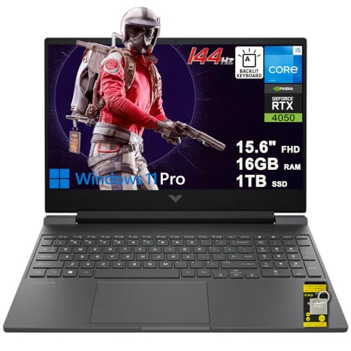 Image of HP Victus 15 Gaming Laptop 15.6 inch FHD IPS 144Hz Intel 8-core i5-13420H (>i7-12650H) 16GB RAM 1TB SSD GeForce RTX 4050 Backlit Type-c B&O Fast Charging Win11Pro ICP Hub