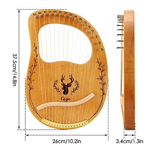 ETE ETMATE Harp 16 metalen snaren, met piano Bag Tuning Wrench snarenpicks, geschikt voor muziekliefhebbers, beginners… - Image 6