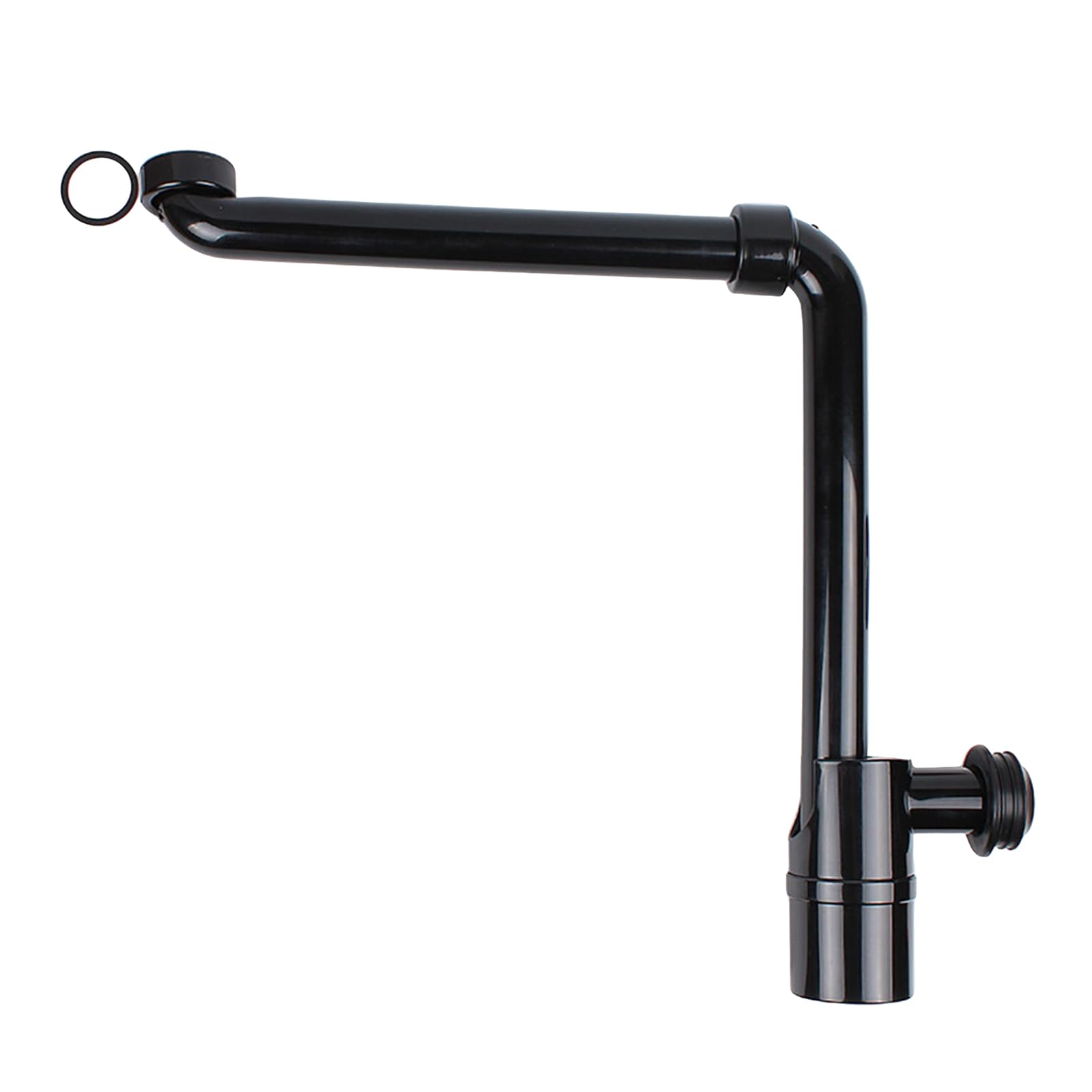 Woedpez Black Bathroom Drain Pipe Adjustable Sink Adjustable Washbasin Siphon 1/4 Inch Space Saving Sink Waste Bathroom Pipe