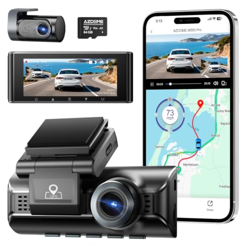 Image of AZDOME 4k Dual Channel Dash Camera for Car Front and Rear, ADAS