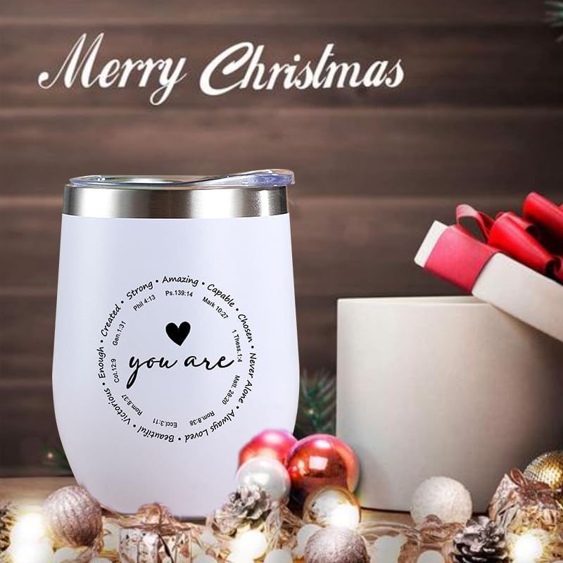Christian Gifts for Women, Christmas Birthday Mothers Day Gift for Mom Grandma Sister Friend Coworker, Inspiration Religious Self Care Gifts for Women, 12OZ Wine Tumbler Travel Mug - Image 6