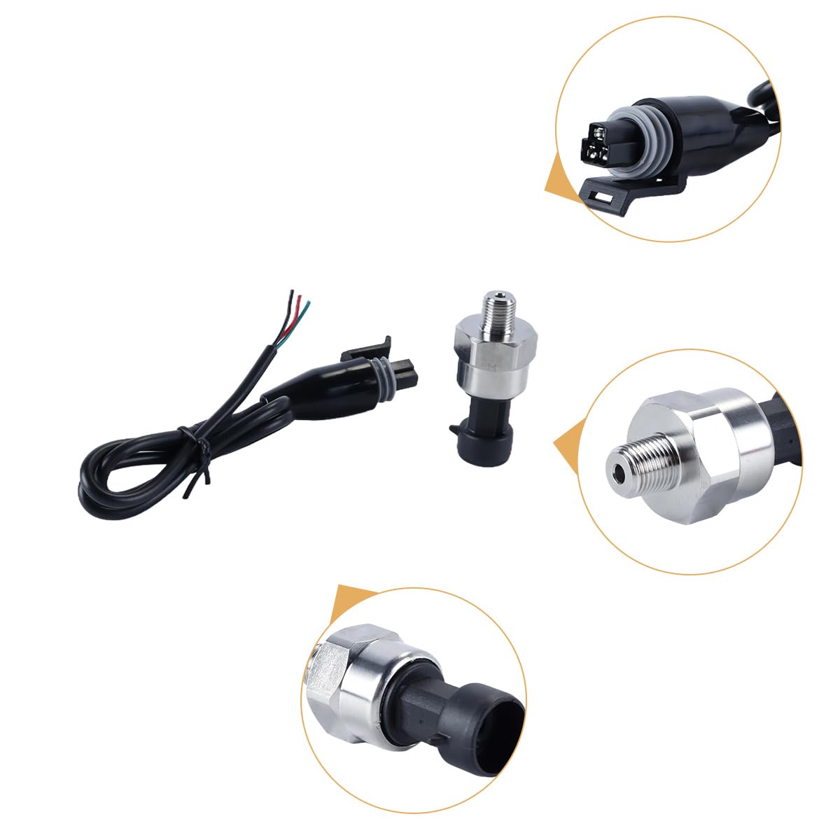 Transducteur de pression en acier inoxydable 30 PSI – Capteur de filetage NPT 1/8 po pour huile, carburant, air et eau