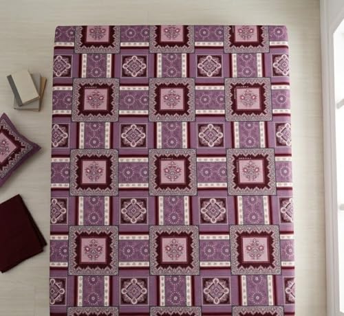 Image of DECOMIZER XL Microfiber Soft Cotton Queen Bedsheet for Double Bed, Queen Size 90 Inches X 100 Inches, 230 X 250 cm with 2 Large Size Pillow Covers - CherryFloral