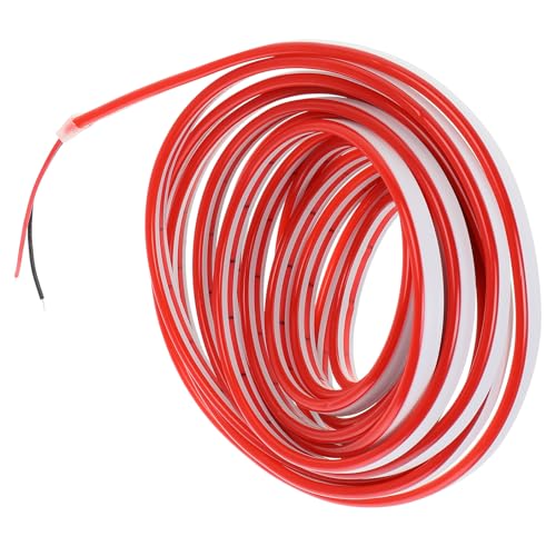 Tira de neón flexible de silicona con luz roja continua y moldeable para decoración exterior