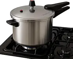 Panela de Pressão 7 Litros Aço Polido Fechamento Externo Com 2 Apitos Cabo Resistente