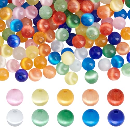 Perles fabrication bijoux perles en verre œil de chat 6mm perles d'espacement lisses