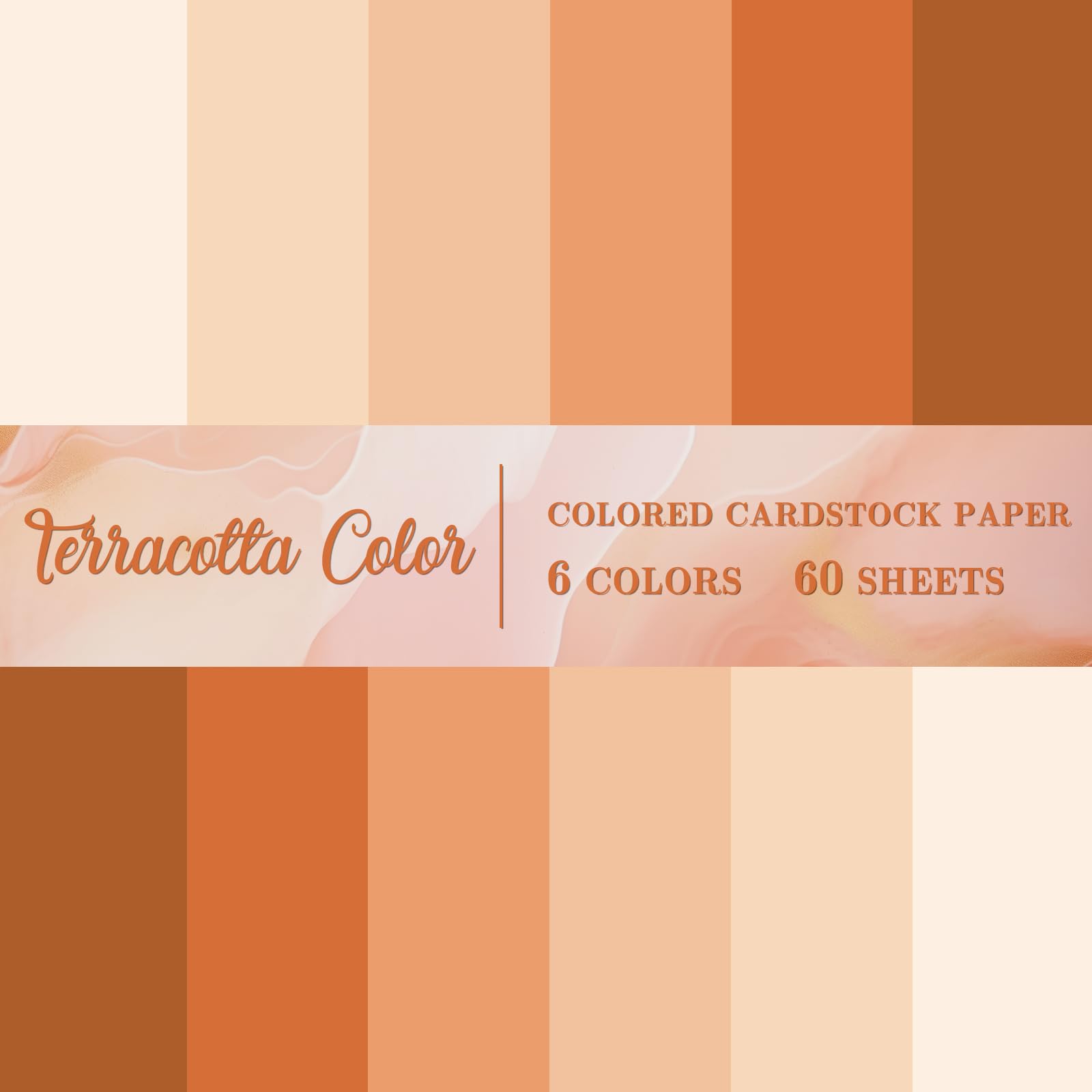 60 Sheet 8.5 x 11 Inch Terracotta Colored Card Stock Paper Gradient Color Thick Paper Cards Colored Scrapbook Paper for Prints DIY Arts Crafts School