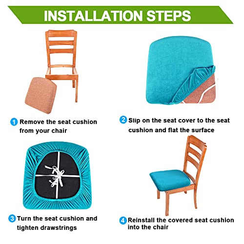 Non-Slip Stretchable Seat Cover- Fits Office Dining Room Patio Chairs Bar Stools Elastic Edge Washable Plain Solid Color- Khaki