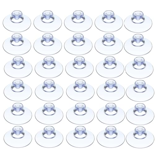 30 Stück Saugnapf für Lichterkette, Durchsichtige Kunststoff Saugnäpfe Ohne Haken Kleine Klare Pads Saugnapfpolster Saugnäpfeohne für Heimdekoration Outdoor Küche Auto Bad Fenster Spiegel (20MM)