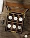 Uten Watch Box with 6 Slots, Watch Case Organizer with Golden Lock and Key, Wooden Watch Display Storage Box with Removable Watch Cushions, Velvet Lining, Metal Clasp
