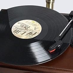 Platine Tourne-Disque rétro Tout en Un phonographe Vintage Gramophone nostalgique pour LP avec klaxon en cuivre, Haut-Parleur Bluetooth rétro - Les Beatles, Paul McCartney, John Lennon, RIngo Starr, George Harrison Platine Tourne-Disque rétro Tout en Un phonographe Vintage Gramophone nostalgique pour LP avec klaxon en cuivre, Haut-Parleur Bluetooth rétro – Image 5