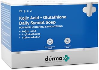 Kojic Acid + Glutathione Daily Syndet Soap with L-Glutathione & Alpha Arbutin | Reduces Dark Spots, Pigmentation & Blemishes | Brightens Skin | For Men & Women | 75 g x 2