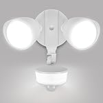 LUTEC Lumières Extérieures à Capteur de Mouvement 34W 3000 Lumens, 5000K Lumière du Jour, Lumières Inondation Étanches IP65 avec Lumière Nocturne, Détecteur de Mouvement Dusk to Dawn pour Garage Extérieur, Cour - Blanc