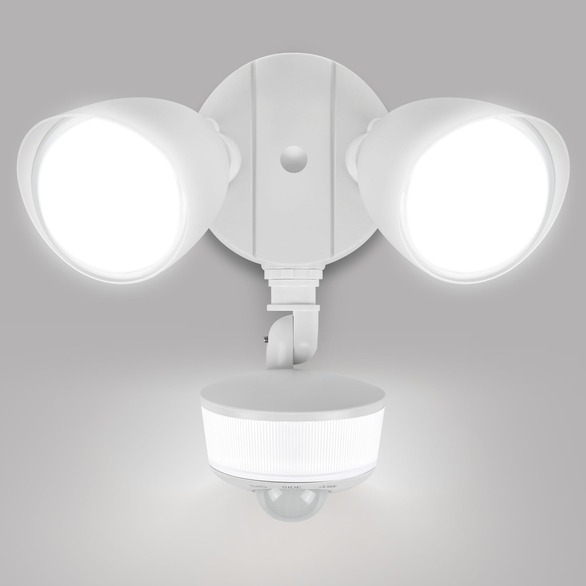 LUTEC 34W 3000 Lumen Motion Sensor Outdoor Lights, 5000K Daylight, IP65 Waterproof Flood Lights Outdoor with Night Light, Dusk to Dawn Motion Detector LED Security Light for Outside Garage, Yard-White