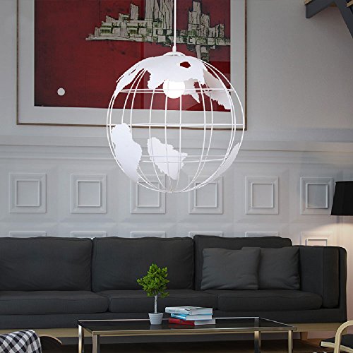 Suspension industrielle blanche 30cm avec éclairage LED rétro - 5