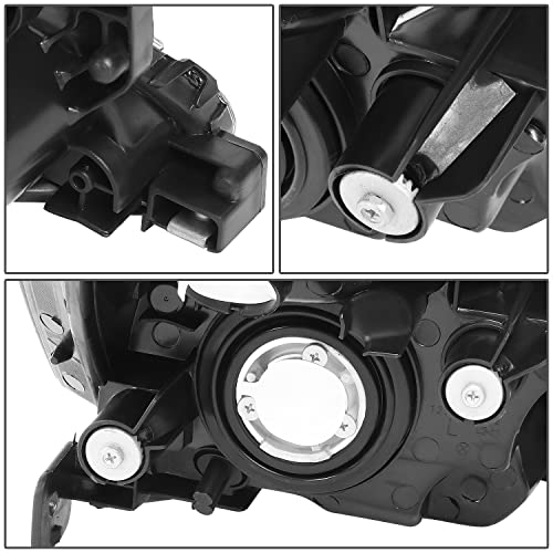 Factory Style Headlights Assembly Replacement Compatible With Honda Accord 03-07, Driver And Passenger Side, Black Housing, Clear Lens #TOP4