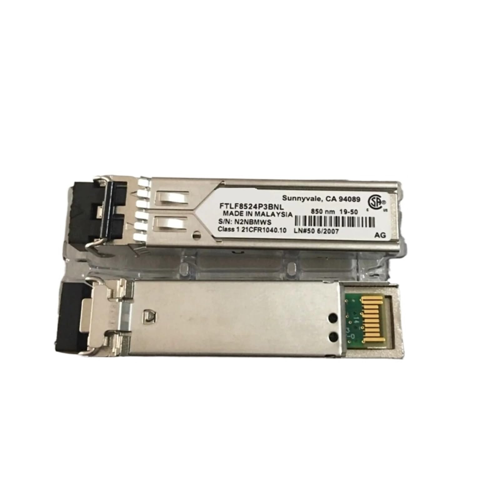 1 émetteur-récepteur FTLF8524P2BNL/FTLF8524P3BNL multimode 4 Gb/s, fibre optique SFP 850 nm