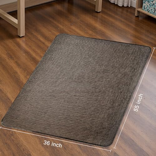 Image of Sycoodeal Office Chair Mat for Hardwood & Tile Floor, 36 inch x 55 inch Heavy Duty Computer Gaming Chair Mat for Rolling Chairs Non-Curve, Anti-Slip, Floor Protector for Home Office (Coffee)