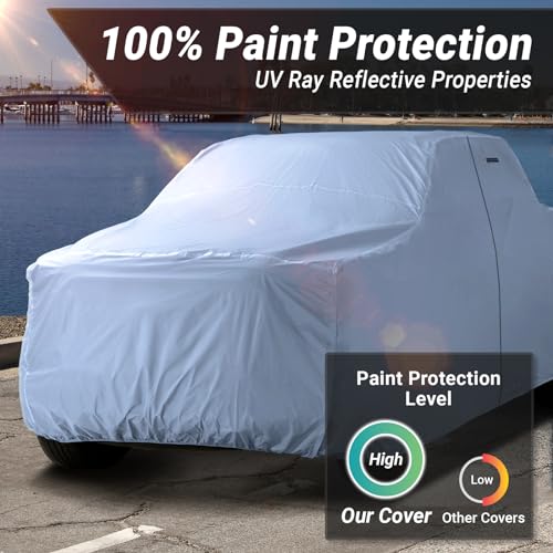 Image of iCarCover Fits 1987-1997 Ford F-350 Regular Cab, 8 ft. Long Bed Truck Cover Automobiles Form-Fit Padded Full Exterior Waterproof Automobiles Protection Covers