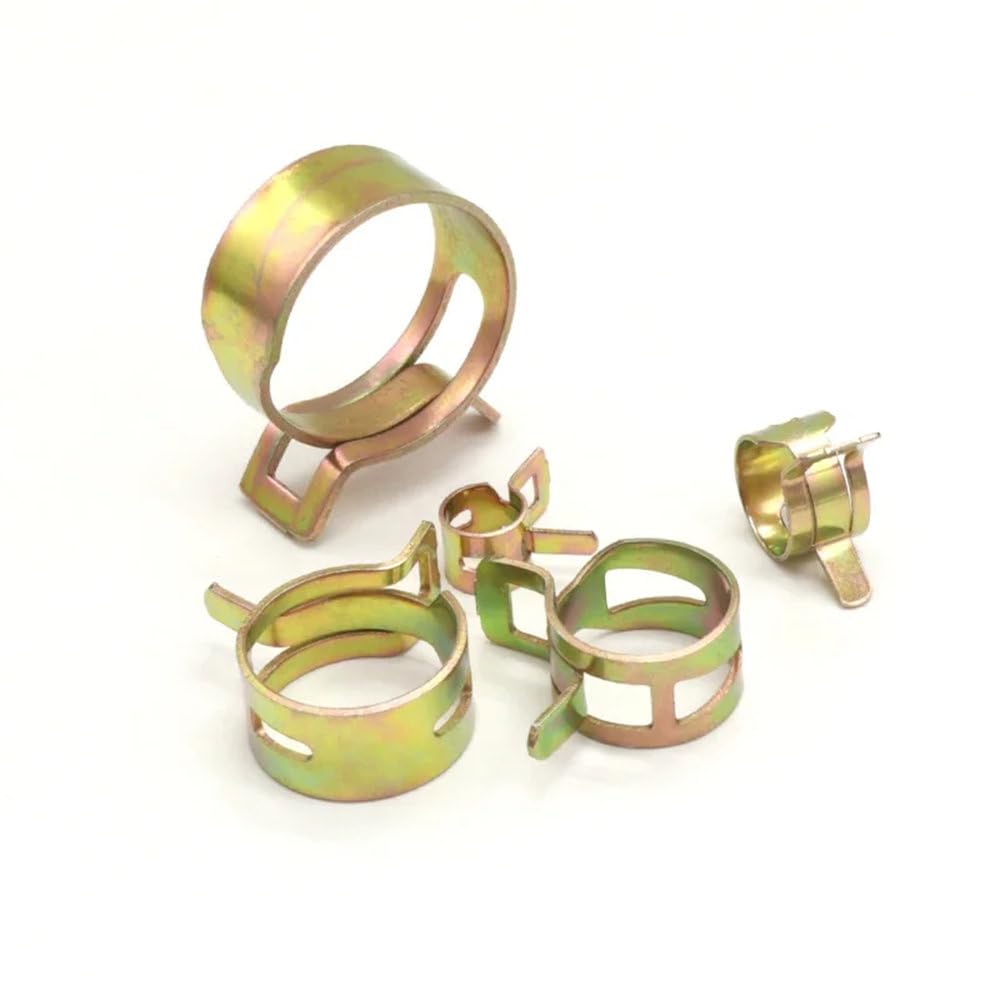 10~50 pezzi/65MN acciaio al manganese diametro interno 5 mm - 25 mm fascetta stringitubo a molla zincata fibbia in acciaio elastico tubo cerchio, ID 25 mm 50 pezzi