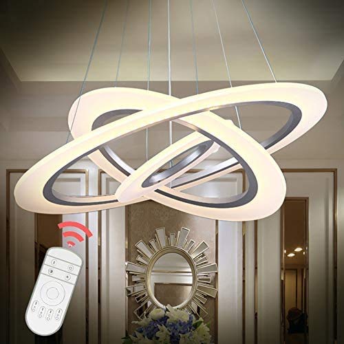 Chandelier acrylique dimmable 3 anneaux pour sublimer le salon
