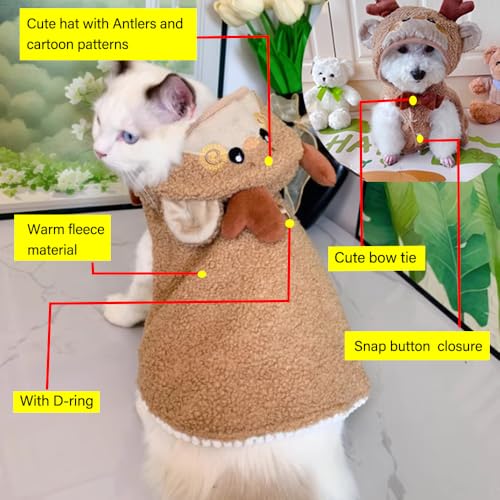Capa navideña para perro y gato ANIAC talla X-Large marrón miniatura 4