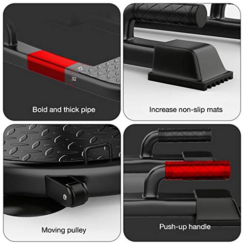 Qazqa Deluxe Multi-Function Deep Squat, for Sissy Girl Squat Bench Home Gym Workout Station Hip Buttocks Leg Training Core Workout Machine, Push-up, Sit-up, Rope Exercise, Home Gym Fitness Equipment