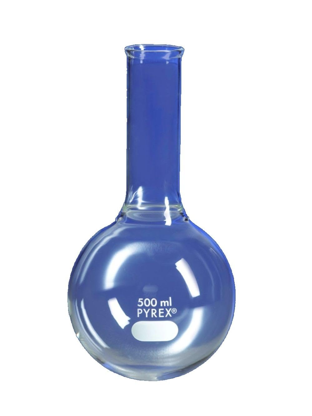 PYREX 500 mL Long Neck Boiling Flask, Round Bottom, Tooled Mouth 4280-500 (Single)