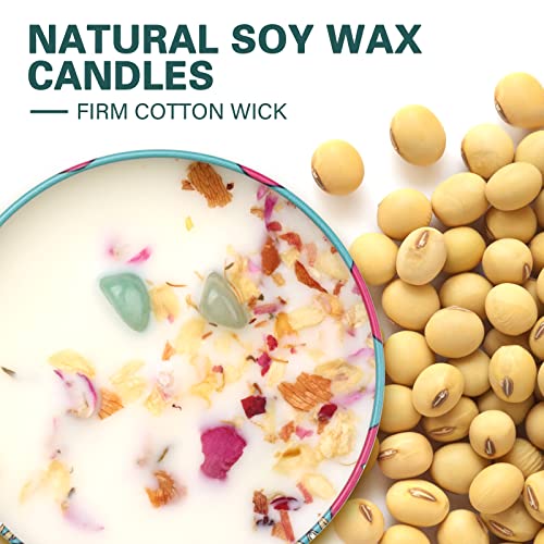 Eyamumo Scented Candles Gift Set, Soy Wax Flower Scent Candle 4 Pack Aromatherapy Candle, Stress Relief Gifts For Women,135H Burning, Candles For Home Scented Birthday, Mother, Friends, Coworker #TOP3