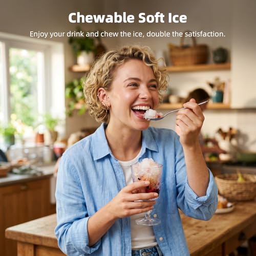 Image of Antarctic Star Nugget Ice Maker, Portable Crushed Ice Machine with Soft Chewable Ice, 35Lbs /Day, Self-Cleaning, One-Click Operation for Home, Kitchen, Office, Bar