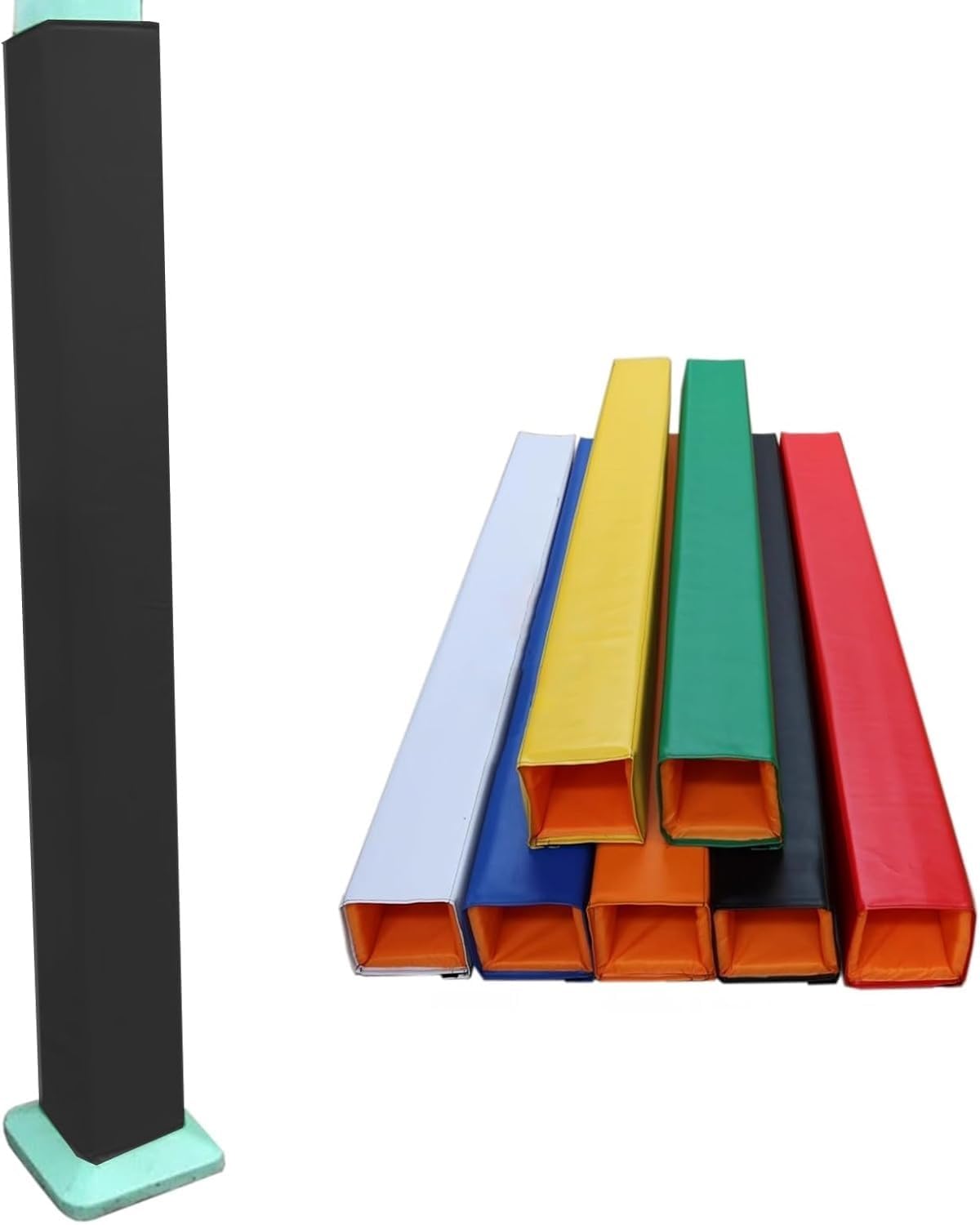 Basketball Pole Pad 180cm Tall Square Pole Padding Outdoor, Foam Column Pads for Preventing Impact Injurie(Black,279x279MM)