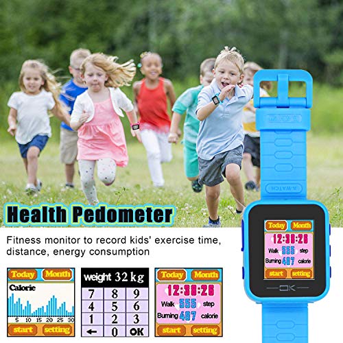 Pussan Kids Smart Watch for Boys Kids Toddler Watch Toys for 3-10 Year Old Boys Kids Smartwatch Multi-Function Game Watch with Camera USB Charging Best Toy Christmas Birthday Gifts for Kids Blue