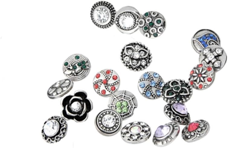 Gemstone Inlay Snap Buttons Mixed Style 0.47In Jewelry Charms for DIY Crafts Costume Decoration Sewing Accessories