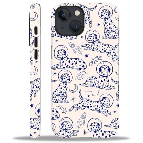 ANLUN STORE Case for iPhone 15 Plus, Hybrid Dual Protection Soft TPU + Hard PC Shockproof Cover Anti-Scratch & Slim Protective for Men Women Case Space Dog Astronaut Line Art Design