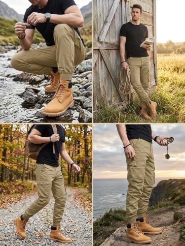 Image of Leriya Fashion Men's Cargo Pants | 6 Pocket Cotton Cargo Joggers for Men | Loose Fit Stylish Pant with Pockets | Casual Baggy Trousers & Streetwear Lower