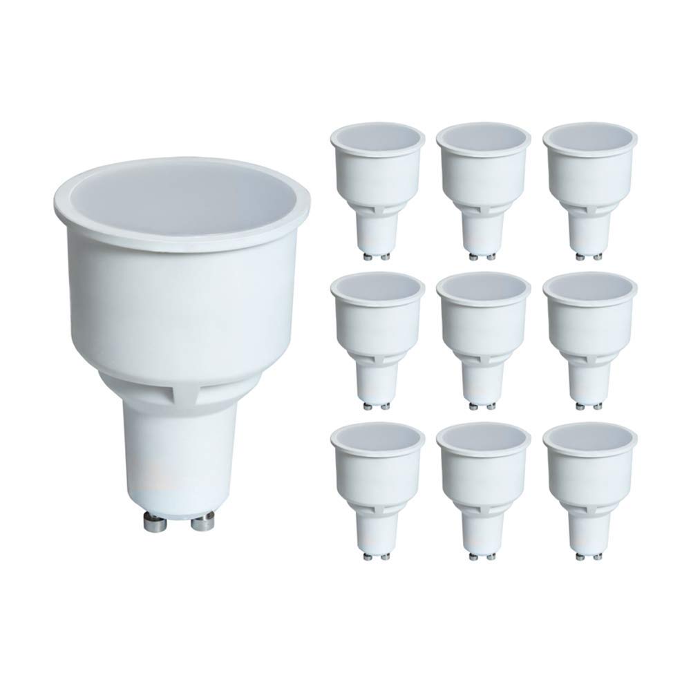 Pack of 10 x Crompton LED Long Neck Reflector Light Bulbs GU10 4.9 Watt - 4000k Cool White