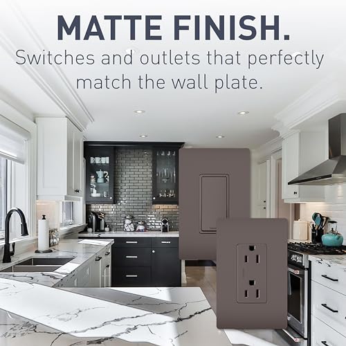 Image of Legrand radiant TM873CC10 15 Amp Rocker Wall Switch, 3-Way Decorator Light Switches, Brown (1 Count)