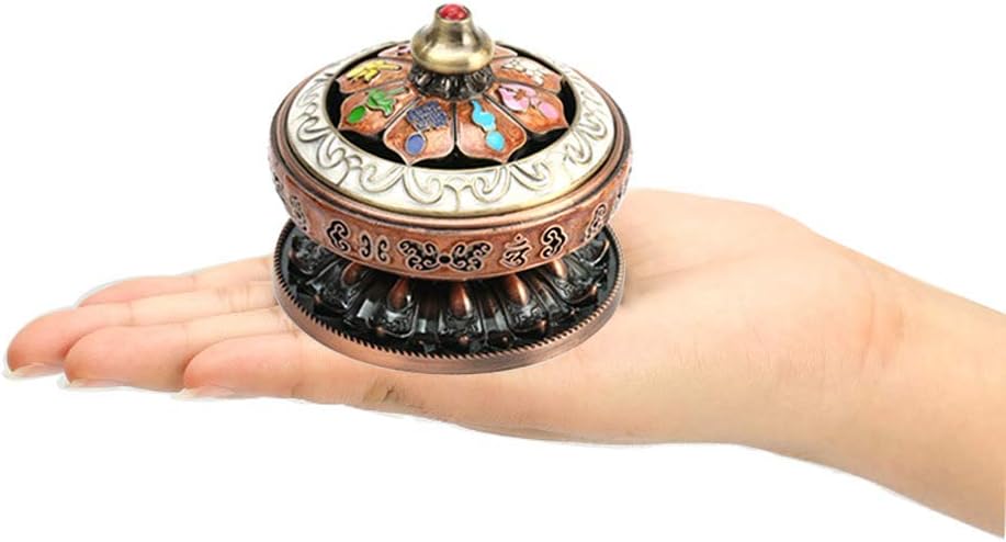 Tibetan Incense Burner, Incense Burner Holder, Incense Tower Stick Cone Coil Holder for Stick/Coil/Cone/Tower/Powder Incense - SMALL Size for Yoga, Meditation, Home Decoration, Ornaments (Copper)