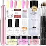 Cooserry Professional Acrylic Nail Kit - 0.5Oz Pink Yellow Purple Acrylic Powder and Liquid Set - Acrylic Nail Kit for Beginners Home DIY & Salon Use