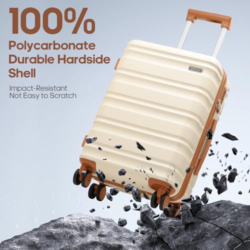 Suitcase Set PC Hard Shell, 20/24/28 IN Expandable Carry On Luggage with TSA Lock Spinner Wheels Extension Handle, Luggage Set 6 Piece - Image 3