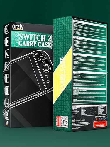 Image of Orzly Case Compatible with Nintendo Switch 2 - Protective Travel Carry Case with Screen Padding, Game Card & microSD Slots, Zipped & Open Pockets for Accessories - 7.9 inch Gift Boxed