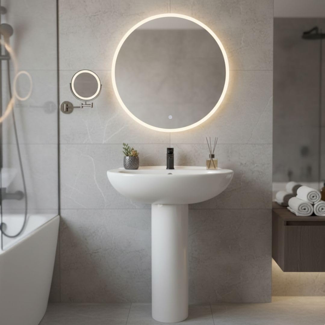 Lavabo in ceramica bianco monoforo 55x44,5 cm - Magic