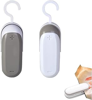 2 Piezas Selladora Térmica De Bolsas Mini, Máquina De Sellado Portátil Cortador, Sellador de Bolsas de Mano, para Comida y...