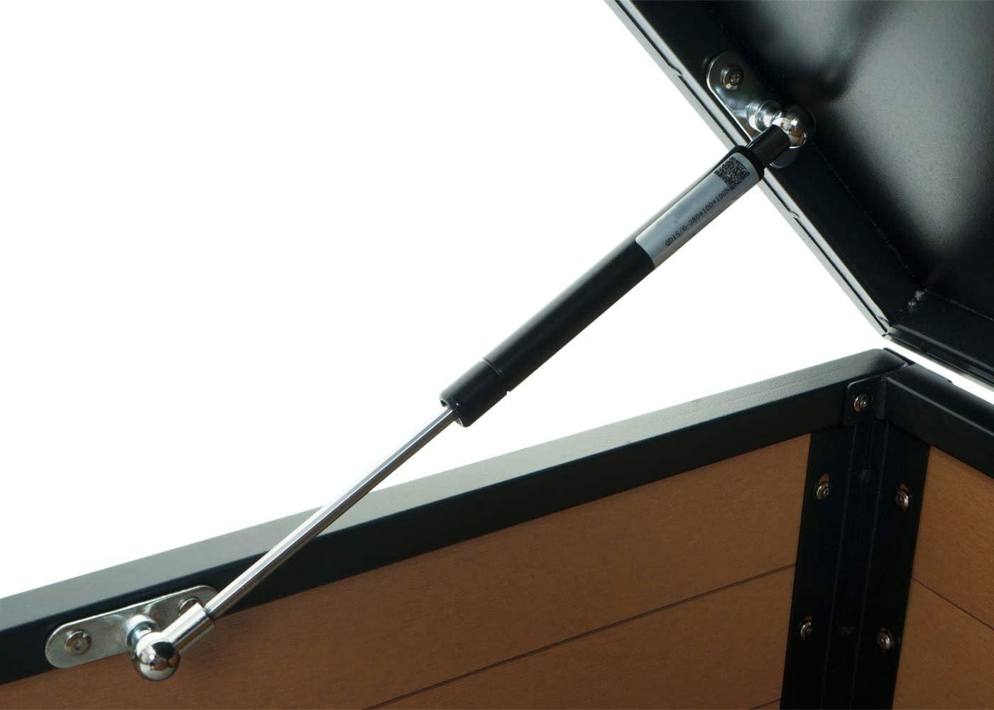 Garaje para robot cortacésped con tapa HWC-L45, techo para cortacésped, metal WPC, 35 x 60 x 70 cm, aspecto de roble